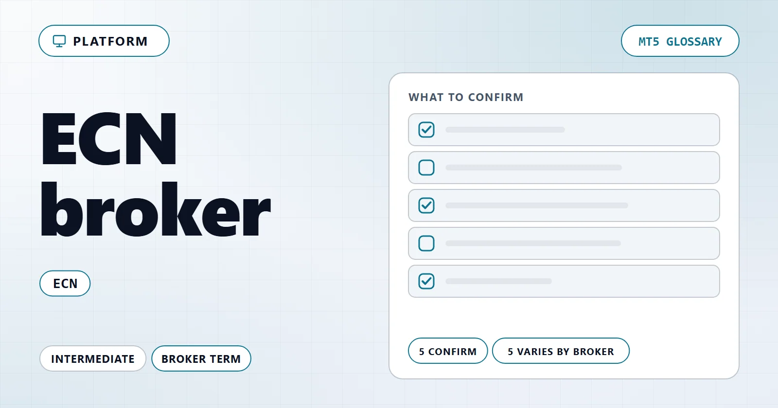 ECN-Broker — MT5 glossary overview