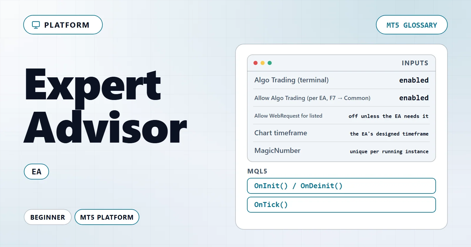Expert Advisor — MT5 glossary overview