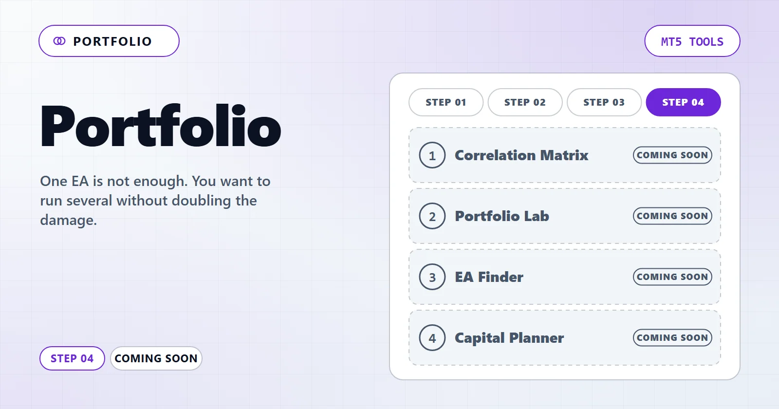 Portfolio — MT5 tools overview